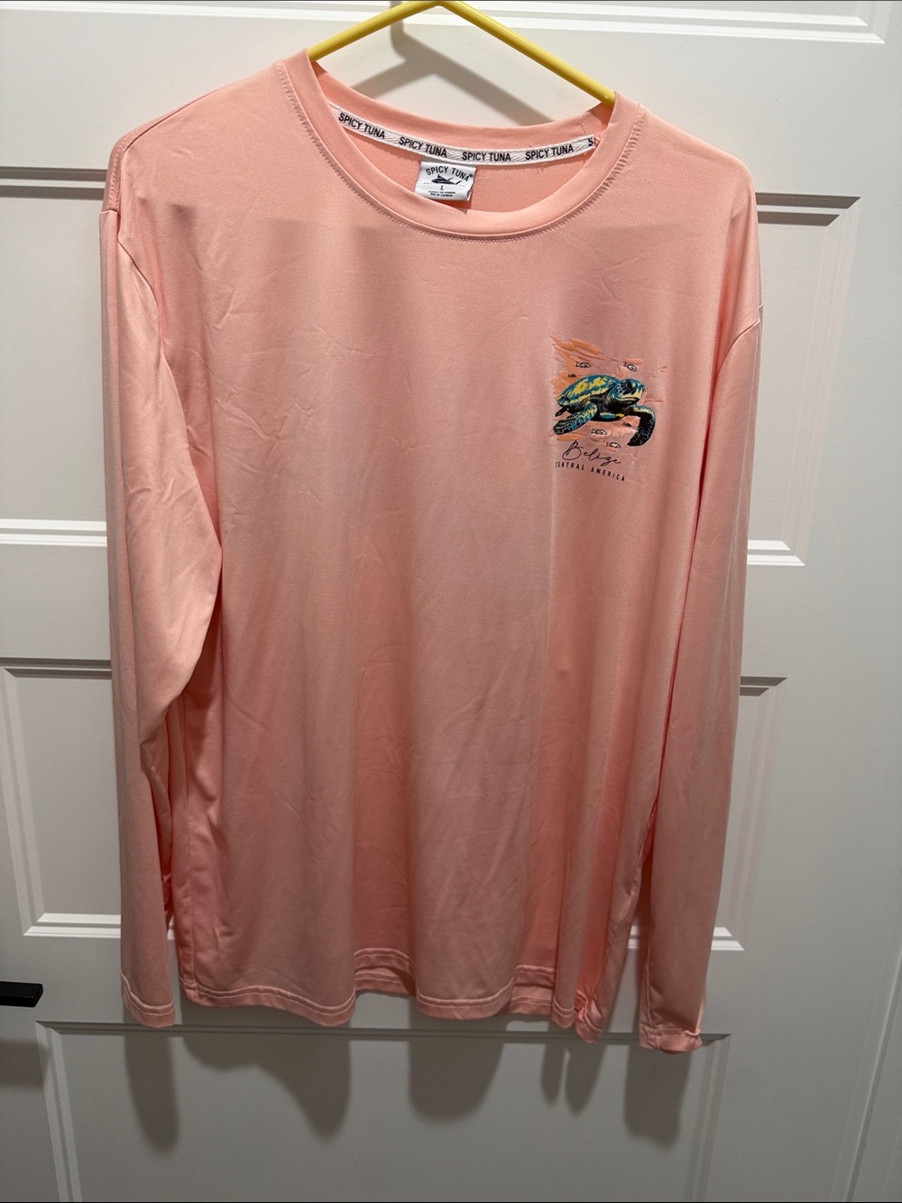 Spicy Tuna Long Sleeve Tee in Soft Coral Pink